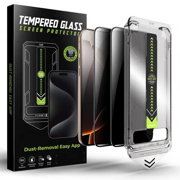Folie de protectie Ecran Privacy Techsuit TitanGlass pentru Apple iPhone 12 / 12 Pro, Sticla Securizata, Full Glue, Set 2 bucati