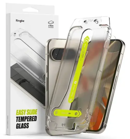 Folie de protectie Ecran Ringke Easy Slide pentru Google Pixel 9 Pro XL, Sticla Securizata, Full Glue, Set 2 bucati