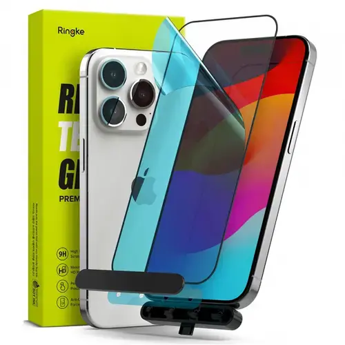 Folie de protectie Ecran Ringke pentru Apple iPhone 15 Pro Max, Sticla Securizata, Full Glue