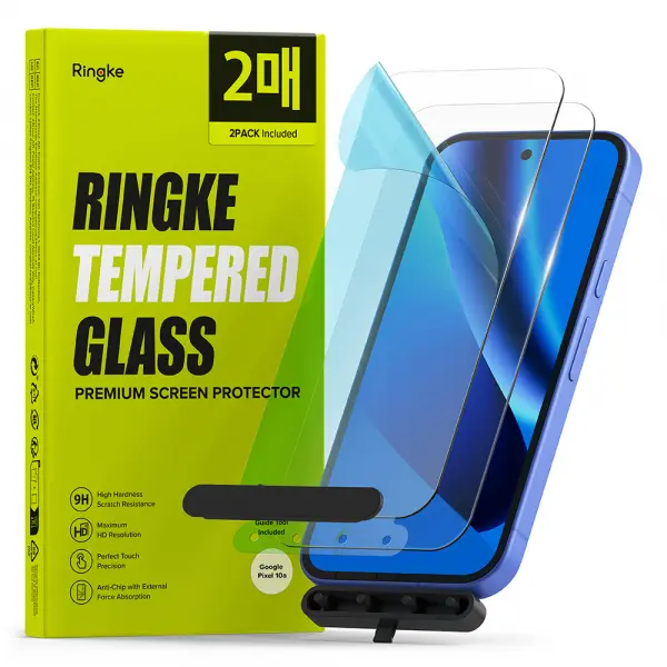 Folie de protectie Ecran Ringke pentru Google Pixel 10a, Sticla Securizata, Full Glue