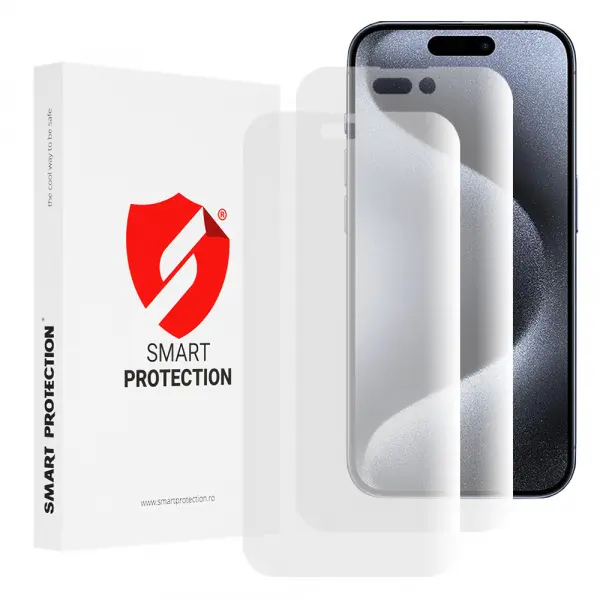 Folie de protectie Ecran Smart Protection Premium Classic pentru Apple iPhone 15 Pro, Plastic, Set 2 bucati