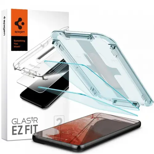 Folie de protectie Ecran Spigen GlastR EZ FIT pentru Samsung Galaxy S22 5G S901, Sticla Securizata, Full Glue, Set 2 bucati