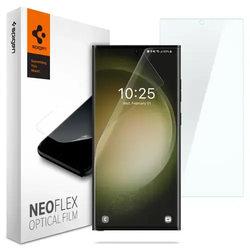 Folie de protectie Ecran Spigen pentru Samsung Galaxy S23 Ultra S918, Plastic, Set 2 bucati AFL05943