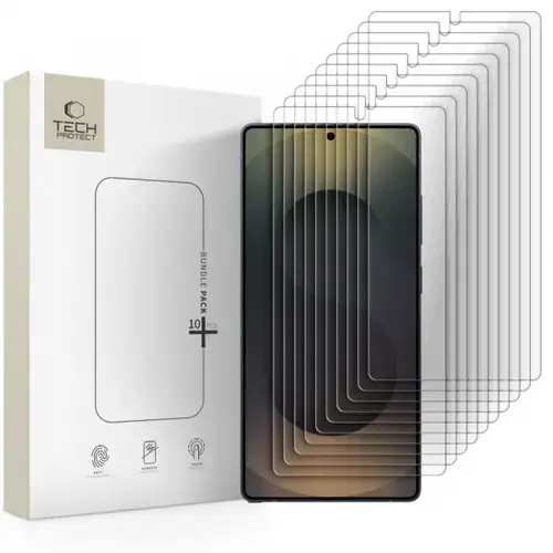 Folie de protectie Ecran Tech-Protect pentru Samsung Galaxy S25 Ultra S938, Sticla Securizata, Full Glue, Set 10 bucati