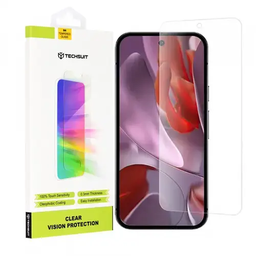 Folie de protectie Ecran Techsuit Clear Vision pentru Google Pixel 9a, Sticla Securizata, Full Glue