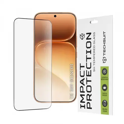 Folie de protectie Ecran Techsuit pentru Honor 600 Pro / 600, Sticla Securizata, Full Glue, 111D, Neagra