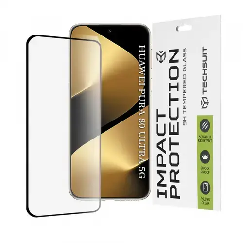 Folie de protectie Ecran Techsuit pentru Huawei Pura 80 Ultra, Sticla Securizata, Full Glue, 111D