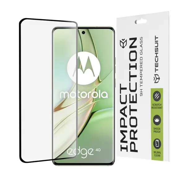 Folie de protectie Ecran Techsuit pentru Motorola Edge (2023) / Edge 40, Sticla Securizata, Full Glue, 111D, Neagra