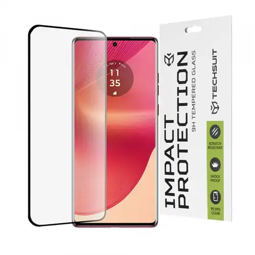 Folie de protectie Ecran Techsuit pentru Motorola Edge 50 Fusion, Sticla securizata, Full Glue, 111D, Neagra