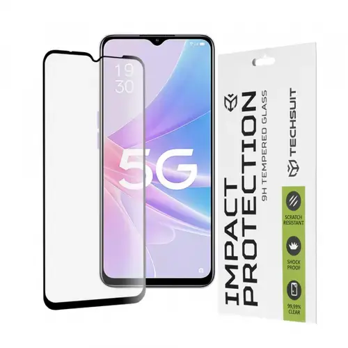 Folie de protectie Ecran Techsuit pentru Oppo A58 5G / A78 5G, Sticla Securizata, Full Glue, 111D