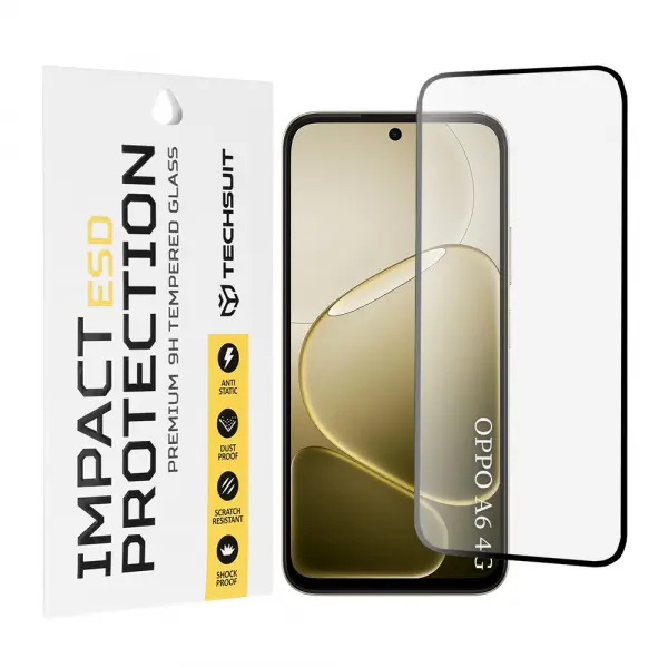 Folie de protectie Ecran Techsuit pentru Oppo A6x 4G / A6x / A6 4G, Sticla Securizata, Full Glue, Neagra