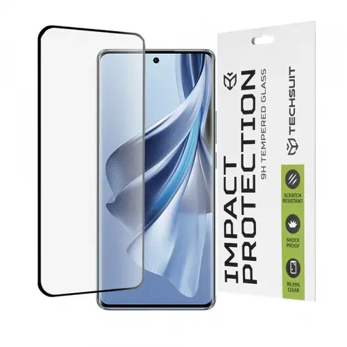 Folie de protectie Ecran Techsuit pentru Oppo Reno10, Sticla Securizata, Full Glue, 111D