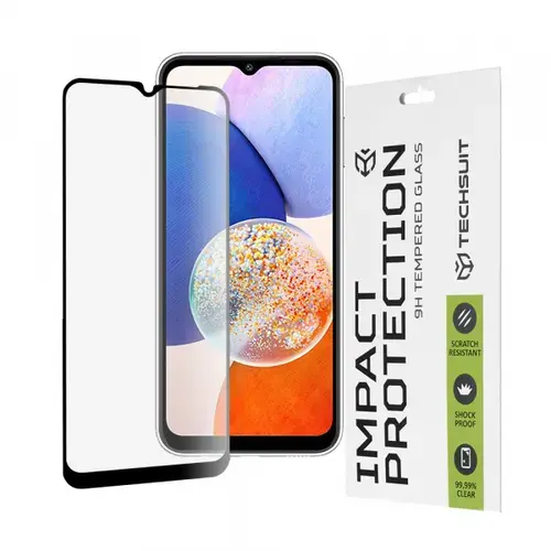 Folie de protectie Ecran Techsuit pentru Samsung Galaxy A14 A145 / A14 5G A146, Sticla Securizata, Full Glue, 111D