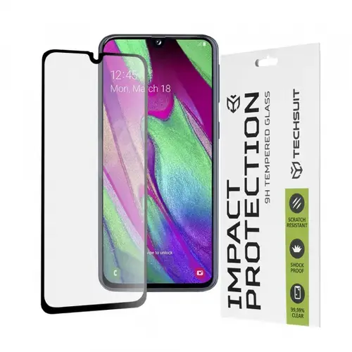 Folie de protectie Ecran Techsuit pentru Samsung Galaxy A40 A405, Sticla Securizata, Full Glue, 111D