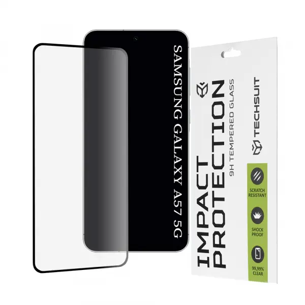 Folie de protectie Ecran Techsuit pentru Samsung Galaxy A57 5G, Sticla Securizata, Full Glue, 111D, Neagra