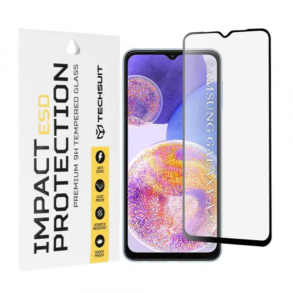 Folie de protectie Ecran Techsuit pentru Samsung Galaxy M13 M135 / F13 E135 / A23 5G A236 / A23 A235 / M23 M236, Sticla Securizata, Full Glue, Neagra