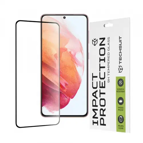Folie de protectie Ecran Techsuit pentru Samsung Galaxy S21 5G G991, Sticla Securizata, Full Glue, 111D