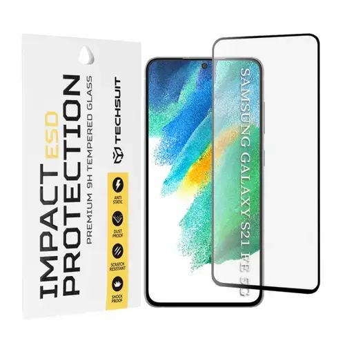 Folie de protectie Ecran Techsuit pentru Samsung Galaxy S21 FE 5G G990, Sticla Securizata, Full Glue