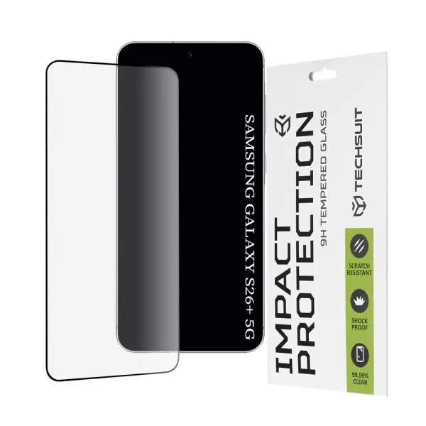 Folie de protectie Ecran Techsuit pentru Samsung Galaxy S26 Plus S947, Sticla Securizata, Full Glue, 111D, Neagra