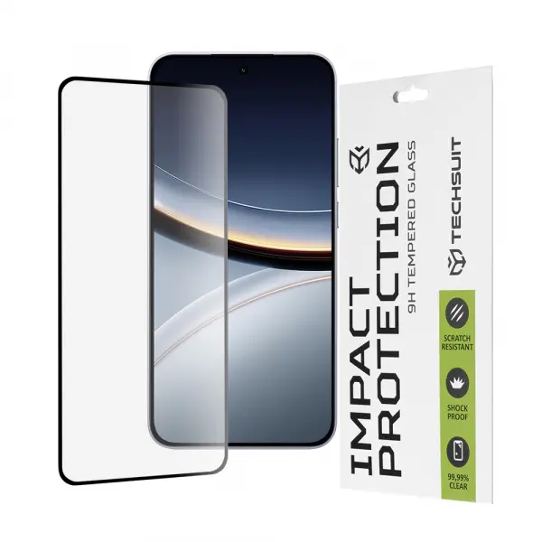 Folie de protectie Ecran Techsuit pentru Xiaomi Poco F7, Sticla Securizata, Full Glue, 111D, Neagra