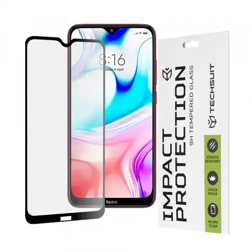 Folie de protectie Ecran Techsuit pentru Xiaomi Redmi 8A / 8, Sticla Securizata, Full Glue, 111D