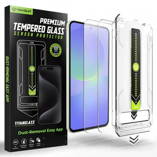 Folie de protectie Ecran Techsuit TitanGlass CrystalHD pentru Samsung Galaxy A37 5G / A36 A366, Sticla Securizata, Set 2 bucati