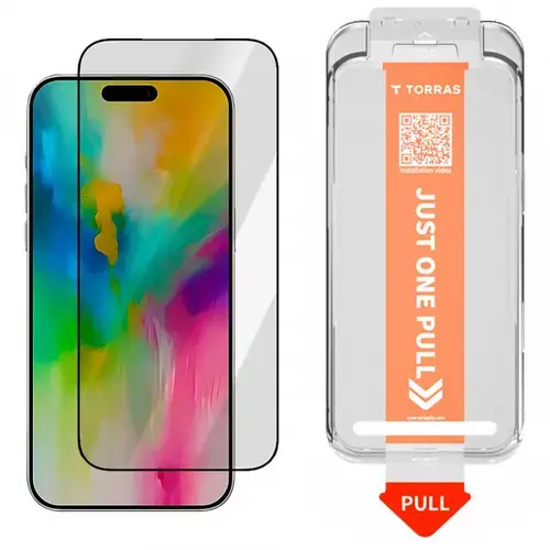 Folie de protectie Ecran Torras GlassGo Install Master pentru Apple iPhone 17, Sticla Securizata, Full Glue