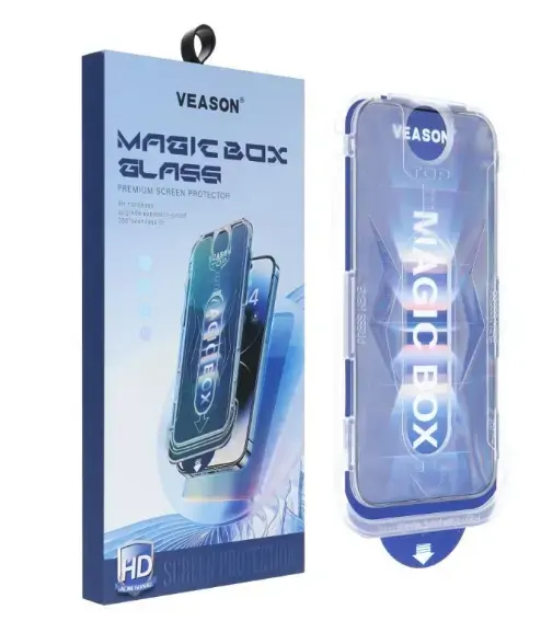 Folie de protectie Ecran Veason PRO pentru Apple iPhone 15 Pro Max, Sticla Securizata, Full Glue, 6D, Neagra