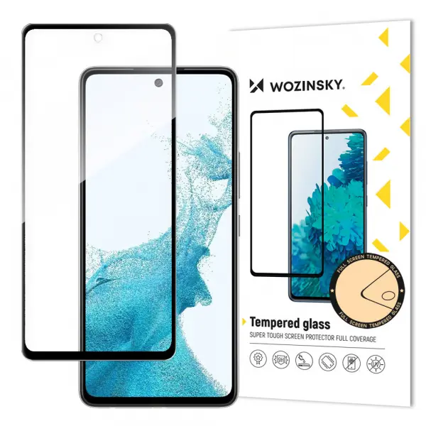 Folie de protectie Ecran WZK pentru Samsung Galaxy A53 5G A536, Sticla Securizata, Full Glue, Neagra