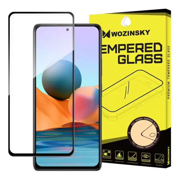 Folie de protectie Ecran WZK pentru Xiaomi 12T / 12T Pro / Redmi Note 10 Pro, Sticla Securizata, Full Glue, Neagra