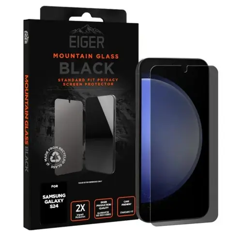 Folie de protectie Eiger Sticla 2.5D Mountain Glass Privacy pentru Galaxy S24, Negru