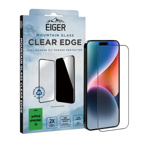 Folie de protectie Eiger Sticla 3D Mountain Glass Clear pentru iPhone 15