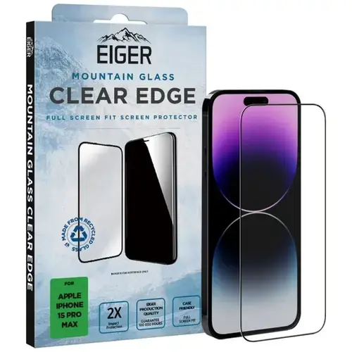 Folie de protectie Eiger Sticla 3D Mountain Glass Clear pentru iPhone 15 Pro Max