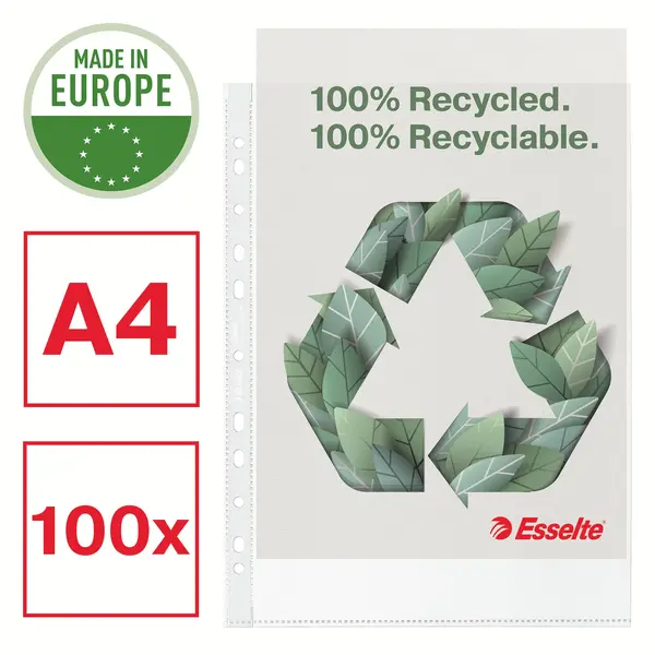 Folie de protectie Esselte Recycled PP reciclat A4 70 mic 100 buc/cutie Folie de protectie Esselte Recycled PP reciclat A4 70 mic 100 buc/cutie