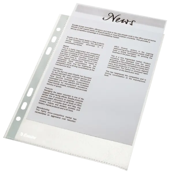 Folie de protectie Esselte Standard A5 65 microni 100 bucati/set Folie de protectie Esselte Standard A5 65 microni 100 bucati/set