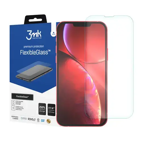 Folie de sticla flexibila pentru iPhone 13 3MK, 7H, Transparent