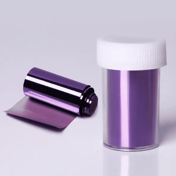 Folie de transfer BP-12 Purple 4x100 cm | Decor metalic mov pentru unghii