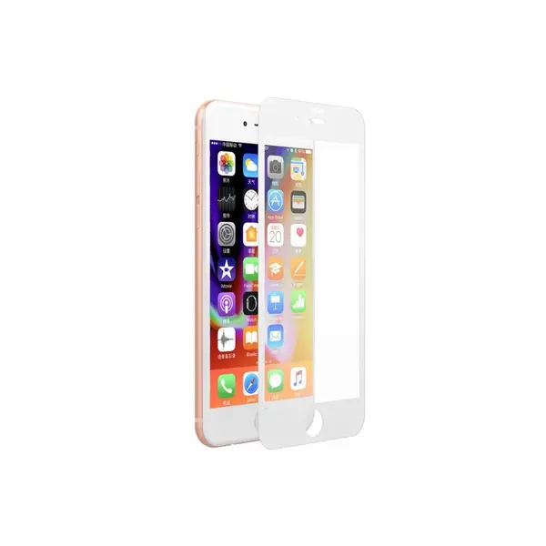 Folie iPhone 8 Plus / 7 Plus / 6s Plus / 6 Plus Devia Sticla Van Full White (0.26mm, 9H, folie spate
