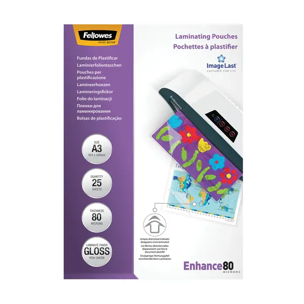 Folie laminat Fellowes A3 80 microni 100 bucati/top Folie laminat Fellowes A3 80 microni 100 bucati/top