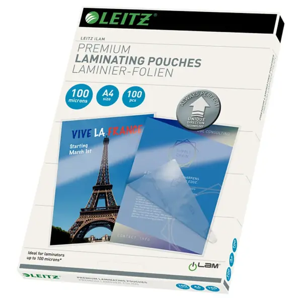 Folie pentru laminare la cald Leitz UDT A4 100 microni 100 bucati/top Folie pentru laminare la cald Leitz UDT A4 100 microni 100 bucati/top