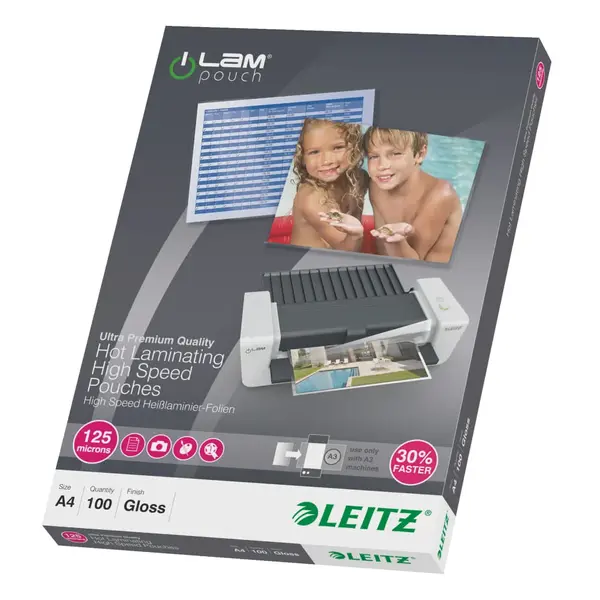 Folie pentru laminare rapida Leitz A4 125 microni 100 bucati/top Folie pentru laminare rapida Leitz A4 125 microni 100 bucati/top