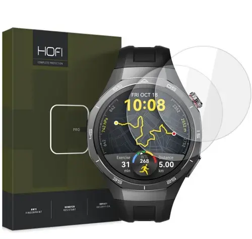 Folie Protectie HOFI Glass PRO+ pentru Huawei Watch GT 5 Pro 46mm, Set 2 bucati, Sticla Securizata