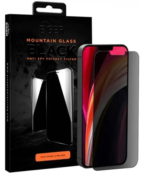 Folie Protectie Sticla Eiger 2.5D EGMSP00146 pentru iPhone 12 Pro Max (Negru)