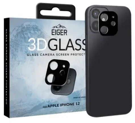 Folie Protectie Sticla Eiger 3D EGSP00715 pentru iPhone 12 (Negru)
