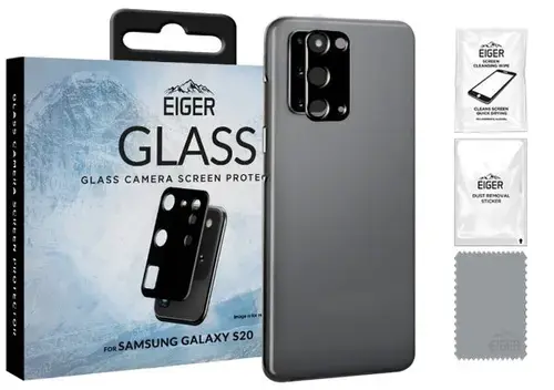 Folie Protectie Sticla Eiger Camera 2.5D Glass EGSP00603 pentru Samsung Galaxy S20 (Negru)