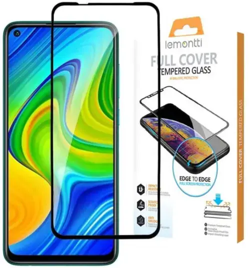 Folie Protectie Sticla Securizata Lemontti LEMFSFFXRN9N pentru Xiaomi Redmi 9 (Transparent/Negru)