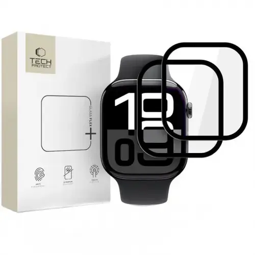 Folie Protectie Tech-Protect Flex+ pentru Apple Watch 46mm Series, Set 2 bucati, Sticla Flexibila