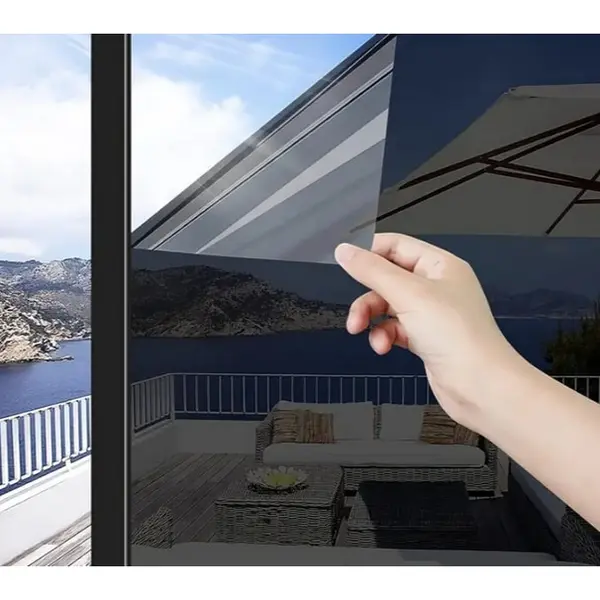Folie Reflexiva Geam Efect Oglinda Protectie Solara Negru 45x300 cm