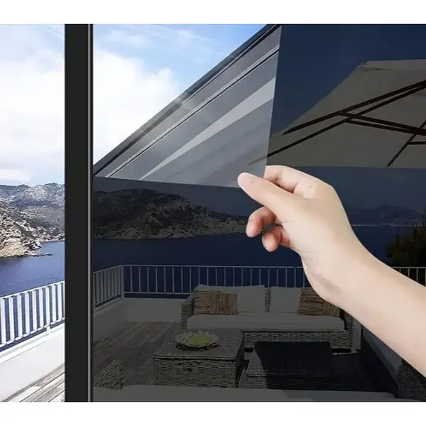 Folie Reflexiva Geamuri Efect Oglinda Protectie Solara Negru 45x300 cm