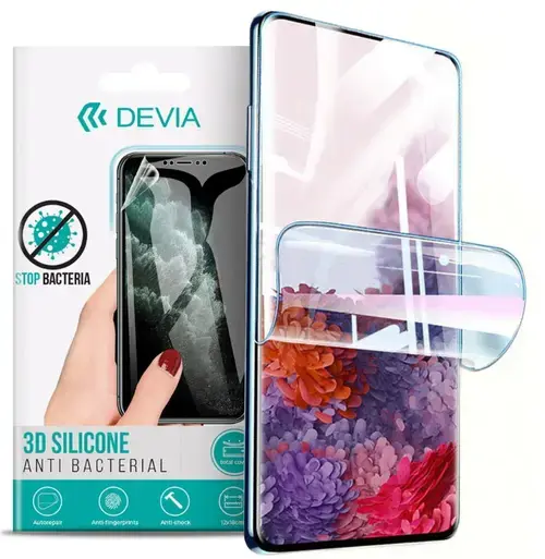 Folie Silicon Antibacterian Devia Pentru Xiaomi Redmi 9C NFC (Transparent)
